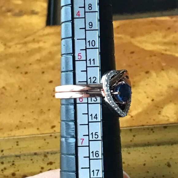 Natural Kyanite Moissanite Sterling Silver Ring Size 5.75 - Picture 5 of 9